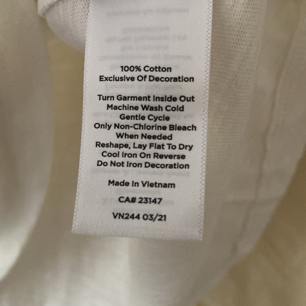 Talbots Small Tuxedo Cat Off White 3/4 Sleeve Scoop Neck Cotton Tee New - Picture 5 of 13